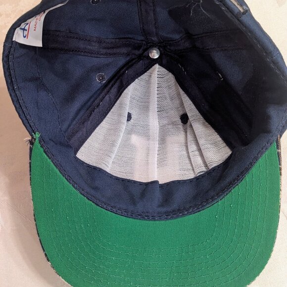 VTG Ben Hogan Blue Plaid Golf Hat Cap Adjustable Leather Strap USA Retro - Picture 5 of 7